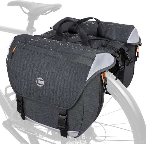 NDakter Bike Panniers, 35L Waterproof Panniers Bike Bags for Rear Rack, Expandable Double Bicycle Trunk Bag with Reflective Strips,E-Bike Panier Bag for Commute and Mountain Cycling Travel