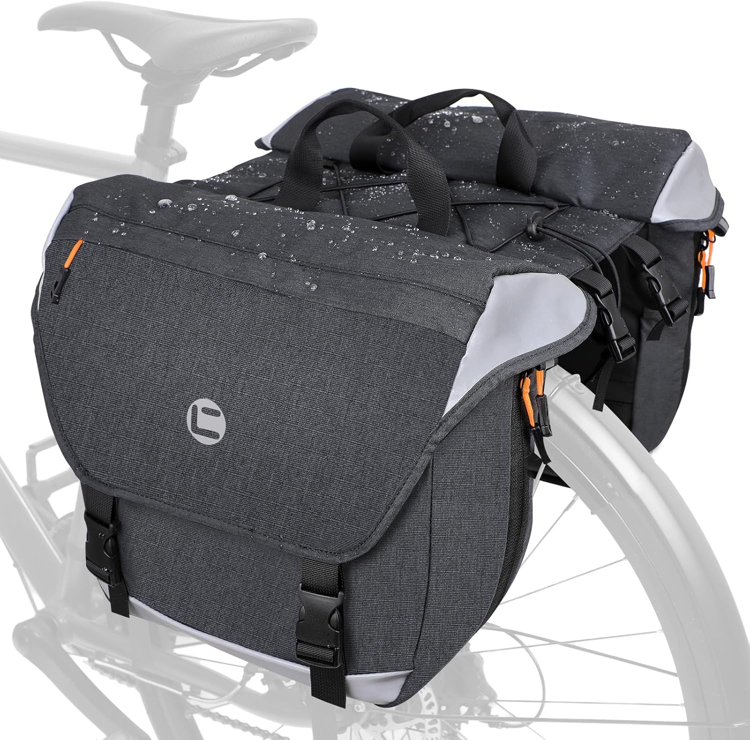NDakter Bike Panniers, 35L Waterproof Panniers Bike Bags for Rear Rack, Expandable Double Bicycle Trunk Bag with Reflective Strips,E-Bike Panier Bag for Commute and Mountain Cycling Travel