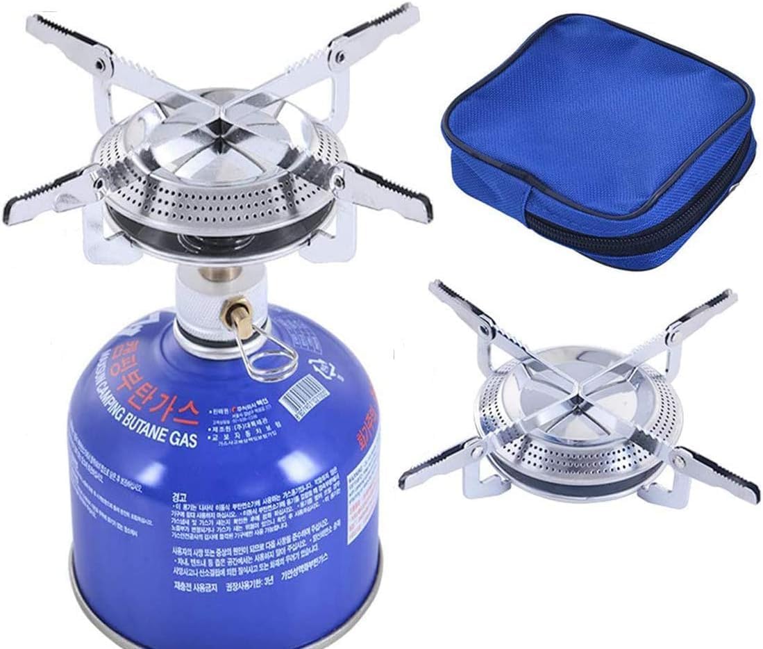 Portable Mini Gas Burner - Titanium Camping Cookware Set for Outdoor Picnic and BBQ - 17x7cm