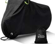 Rockoo Bike Cover for Outdoor Storage for 2 Bikes, Heavy Duty 190T Nylon Waterproof Dustproof with Lock Holes and Storage Bag, Perfect for Mountain Road Bikes Bicycle Cover – Black