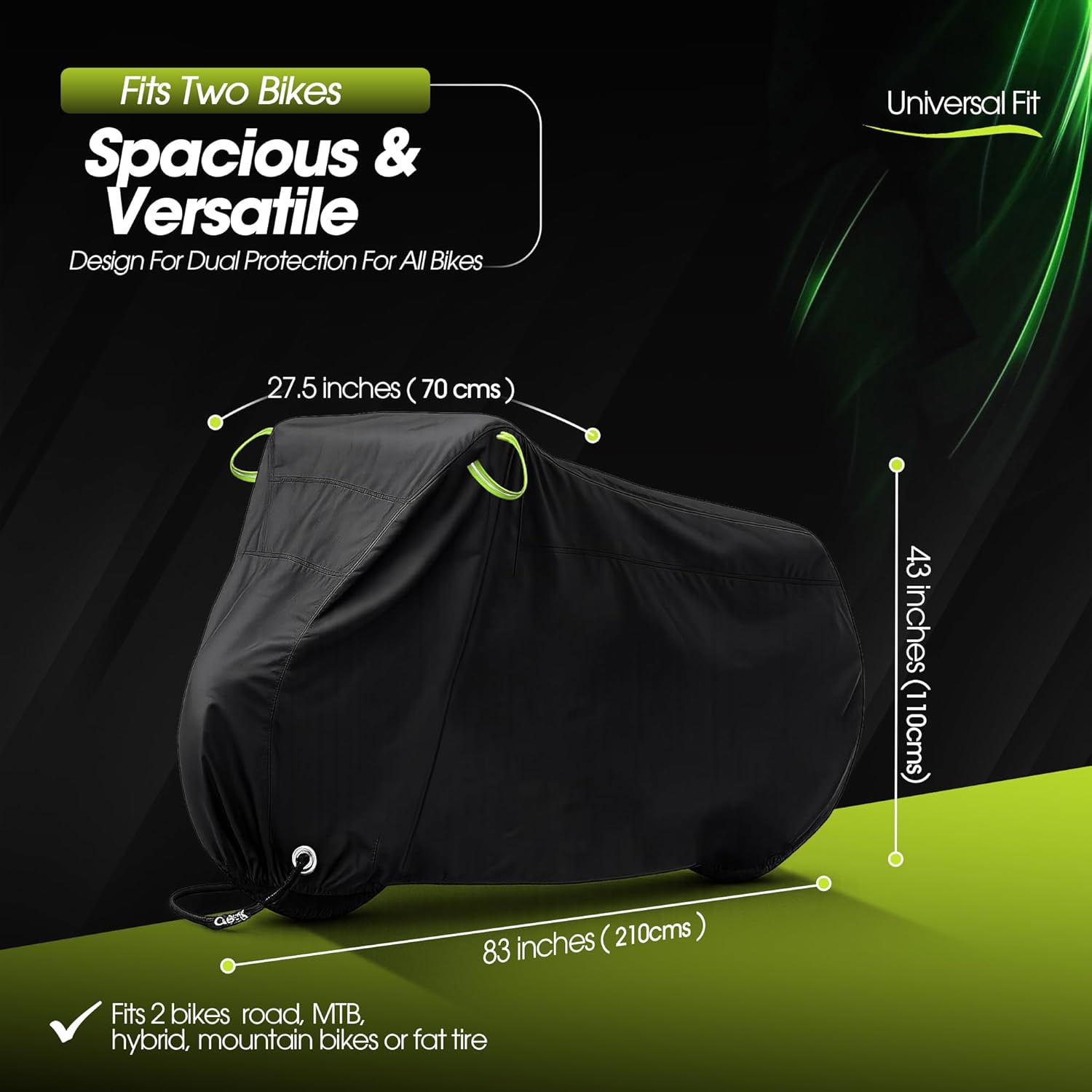 Rockoo Bike Cover for Outdoor Storage for 2 Bikes - Image 2