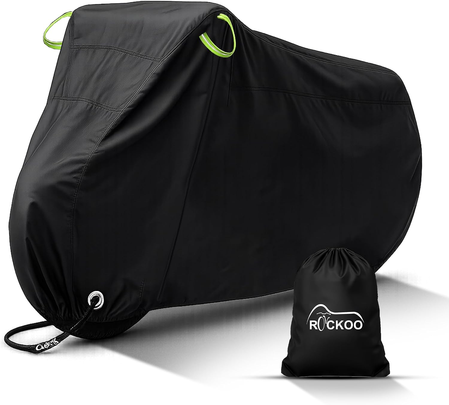 Rockoo Bike Cover for Outdoor Storage for 2 Bikes, Heavy Duty 190T Nylon Waterproof Dustproof with Lock Holes and Storage Bag, Perfect for Mountain Road Bikes Bicycle Cover – Black