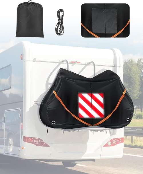 SUPAREE 2 Bikes Bicycle Cover Storage Outdoor Folding Bike Cover Waterproof Bike Covers for Transport 2 Bikes 420D Oxford Heavy Duty for Motorhome Car Hitch Travel Camping Transportation