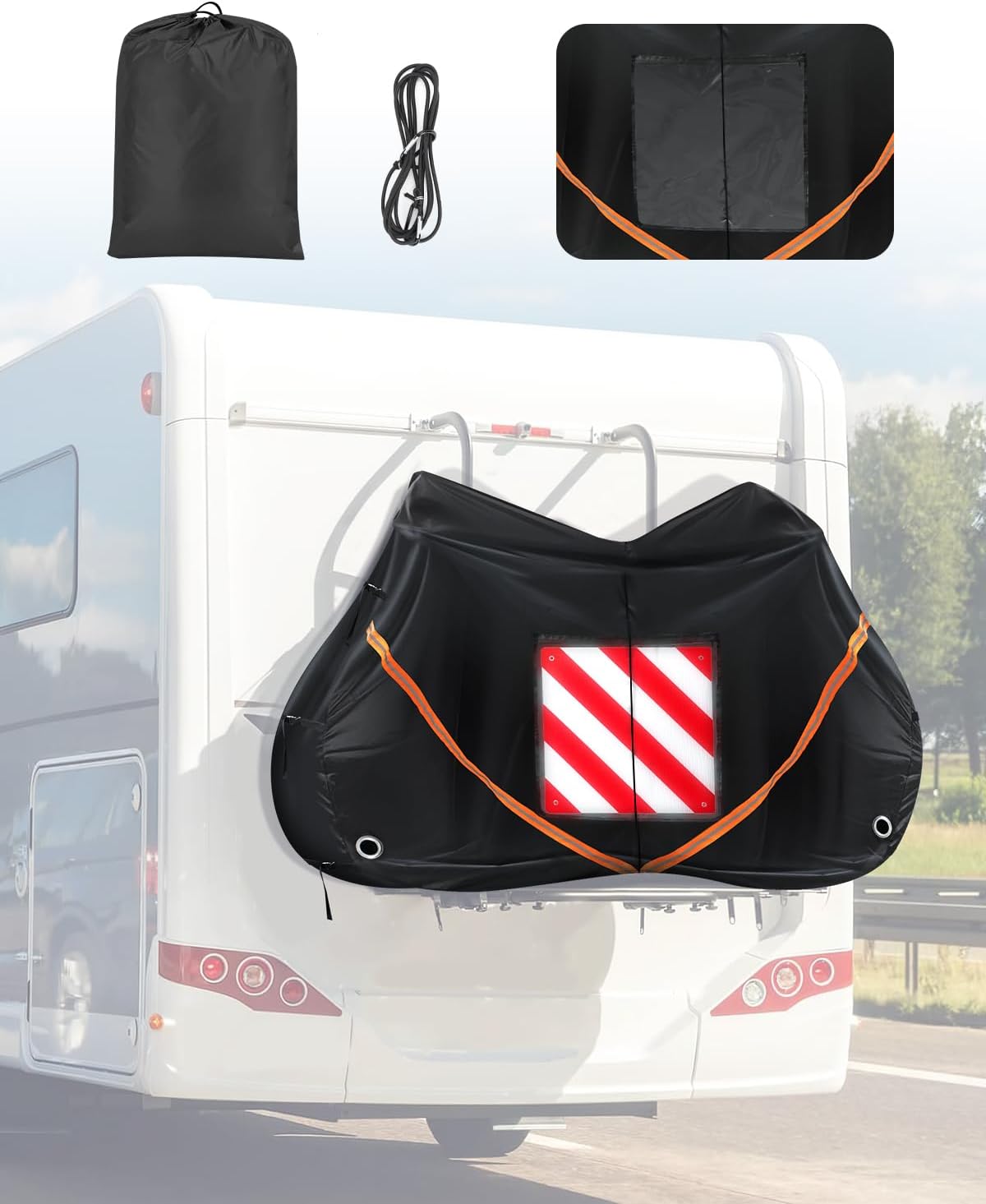 SUPAREE 2 Bikes Bicycle Cover Storage Outdoor Folding Bike Cover Waterproof Bike Covers for Transport 2 Bikes 420D Oxford Heavy Duty for Motorhome Car Hitch Travel Camping Transportation