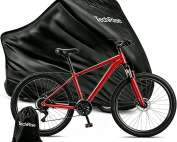 TechRise Bike Cover for 2-3 Bikes, Outdoor Motorbike Covers 220CM Long, 210D Oxford Waterproof Bicycle Cover Anti Wind Dust Rain UV with Lock-holes & Storage Bag for Mountain bikes/Road Bikes (Black)