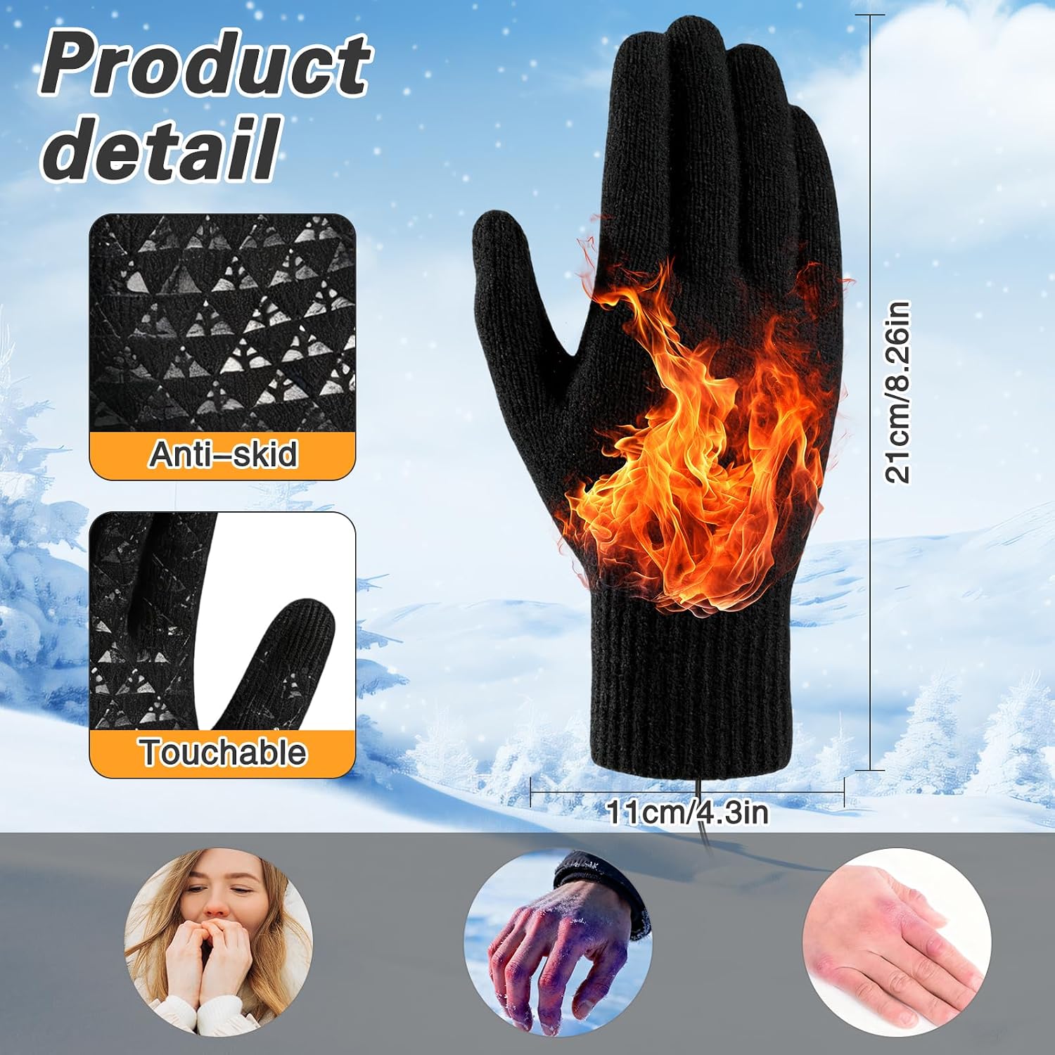 USB Heated Gloves Thermal Heating Finger Gloves - Image 2