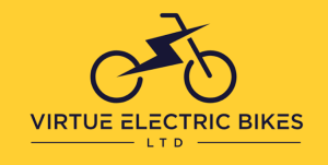 remium electric bike display inside Virtue Electric Bikes showroom on Thoroughfare, Woodbridge, Suffolk.
