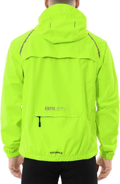 baleaf Waterproof Jacket Mens Cycling Jackets Reflective Running Outdoor Rain Coats Lightweight for Men Walking Hiking Packable