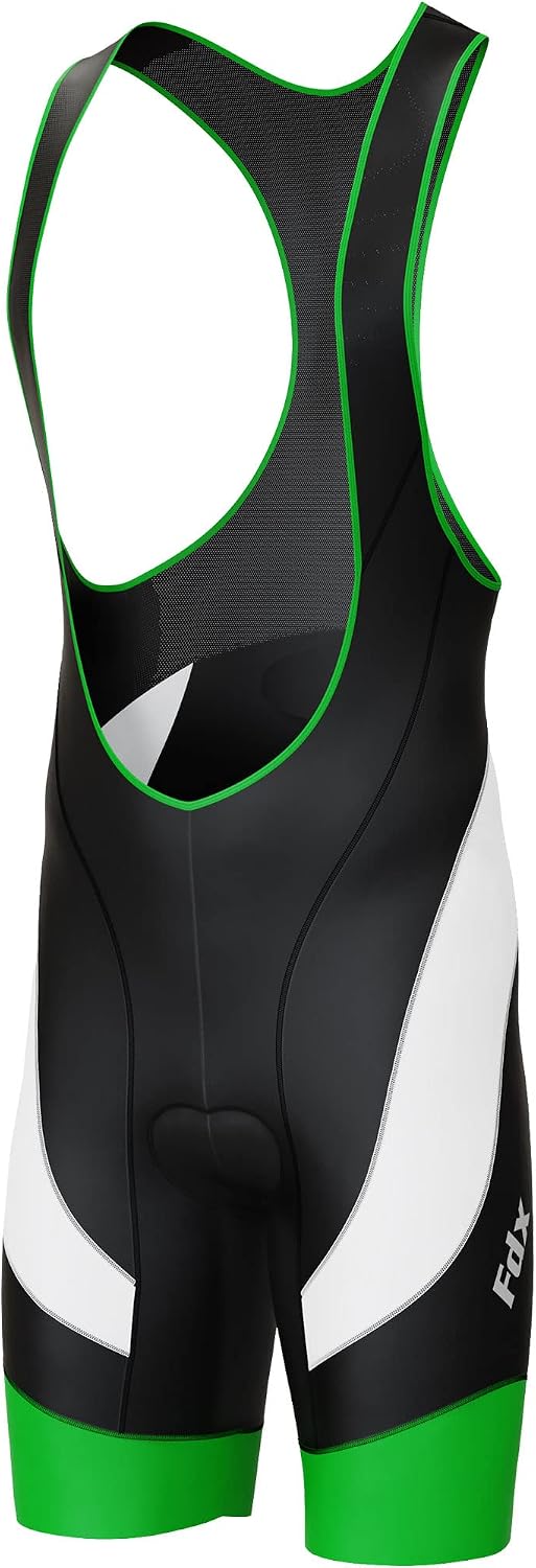 FDX Cycling Bib Shorts Mens 4D Padded Breathable Shorts with Pocket