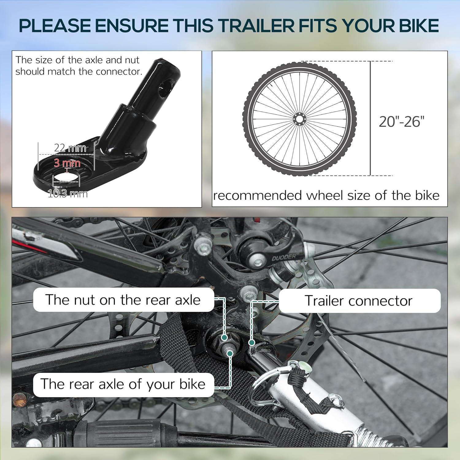HOMCOM Bike Trailer Cargo Steel Frame - Image 6