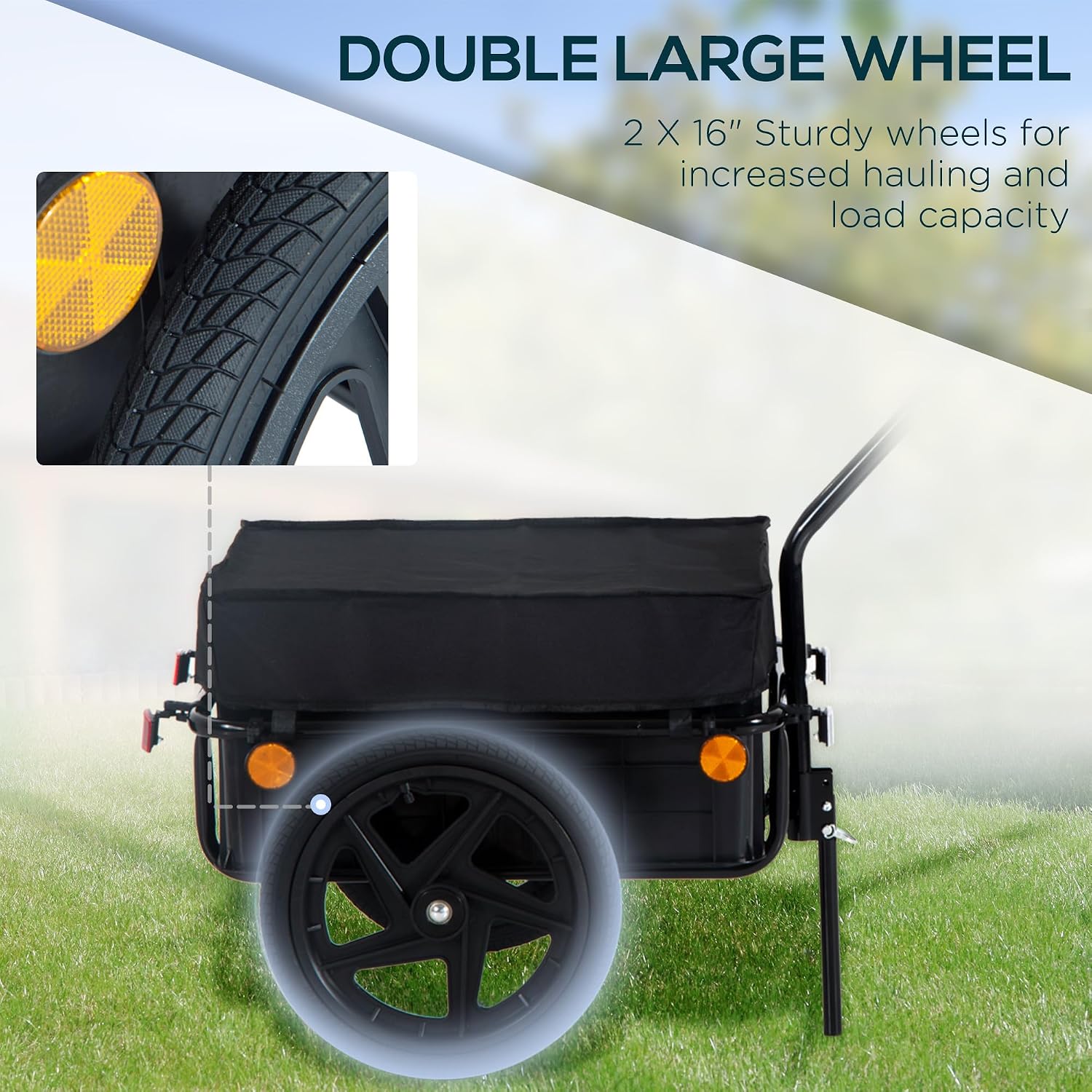 HOMCOM Bicycle Trailer Cargo Jogger Stroller - Image 5