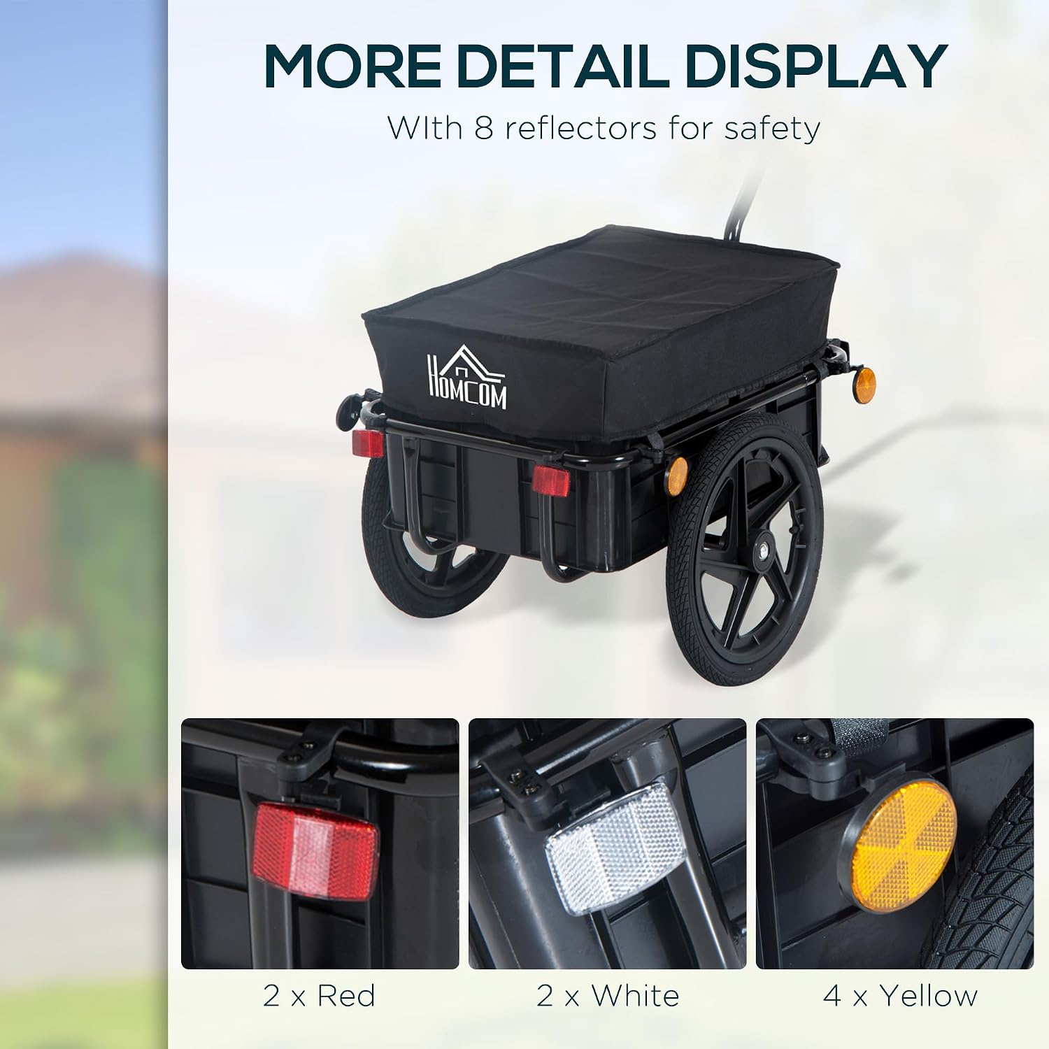 HOMCOM Bicycle Trailer Cargo Jogger Stroller - Image 6