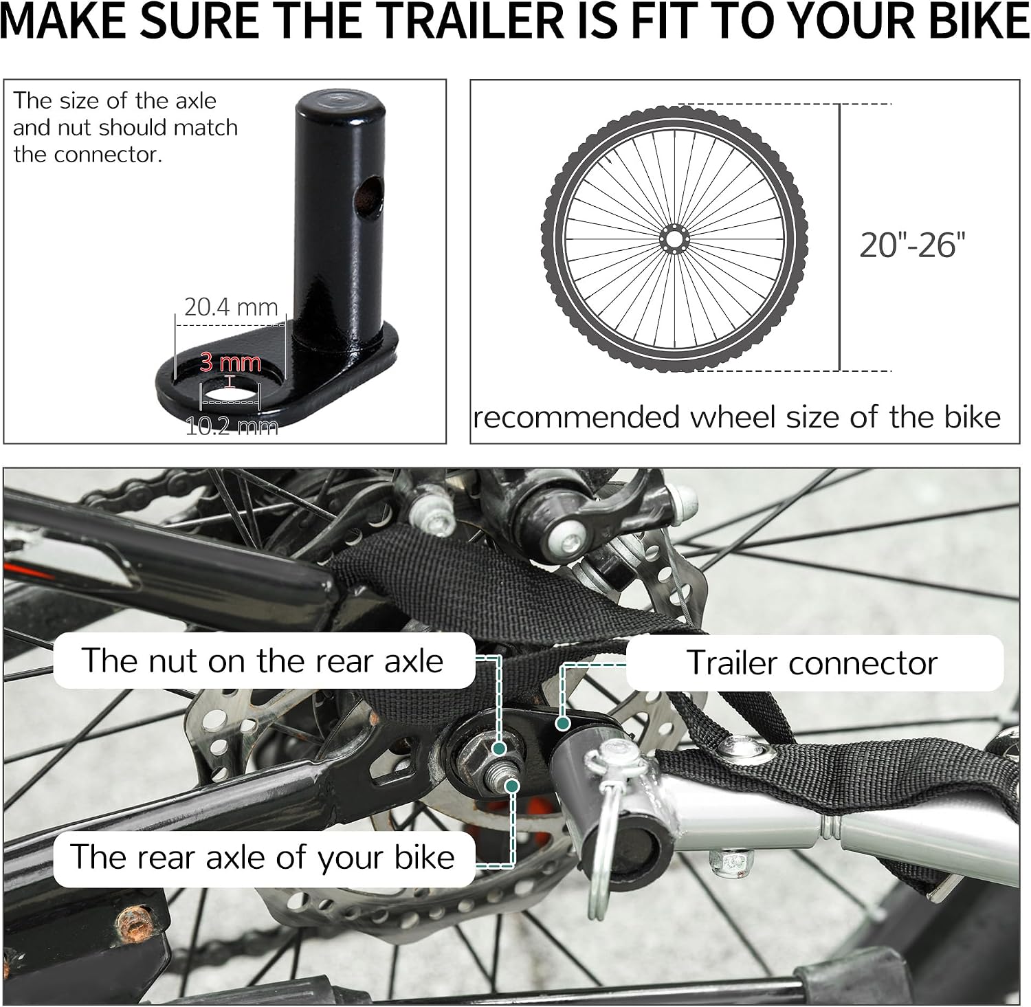 HOMCOM Bicycle Cargo Trailer, Two-Wheel - Image 8