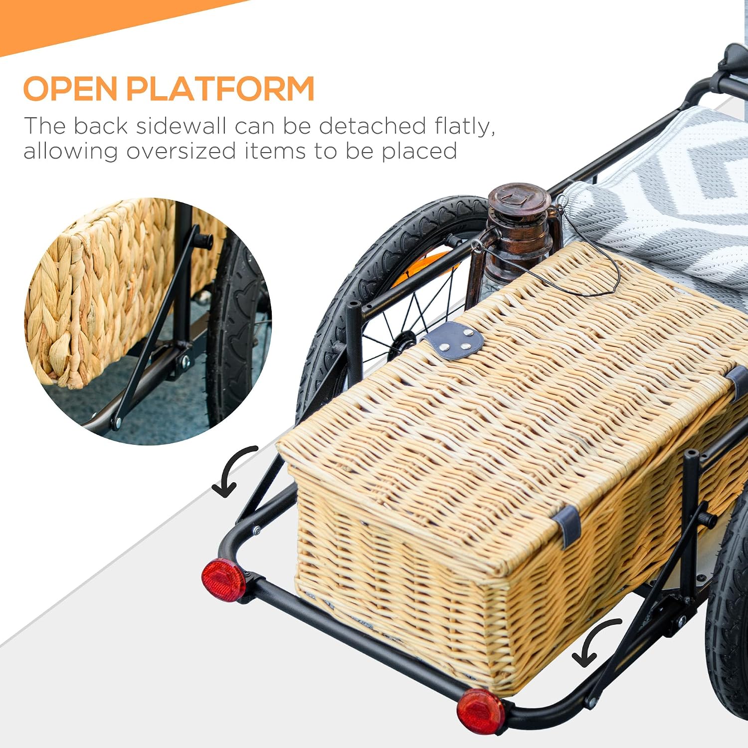 HOMCOM Bike Trailer with 65L Foldable Storage Box - Image 5