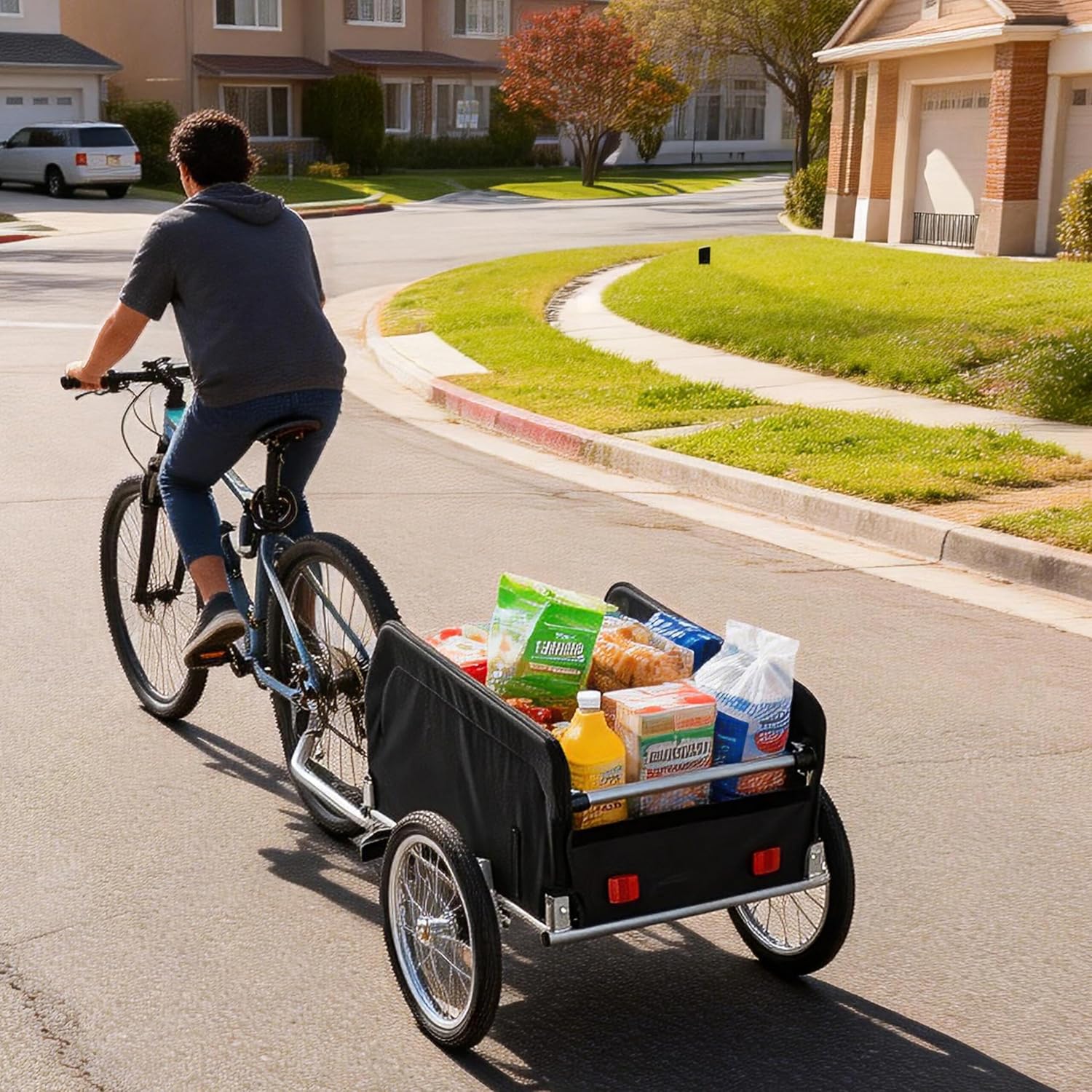 Relaxdays bike cargo trailer, foldable, 120L - Image 3