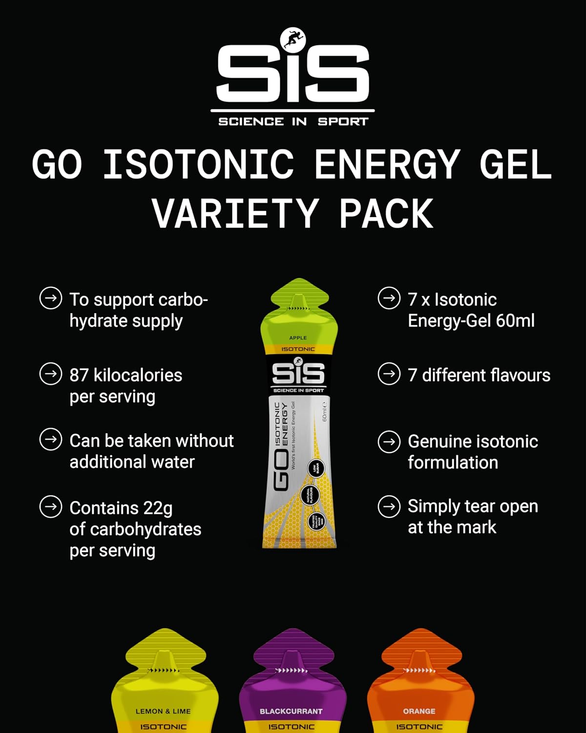 Science in Sport GO Isotonic Energy Gels Mixed Flavours - Image 3