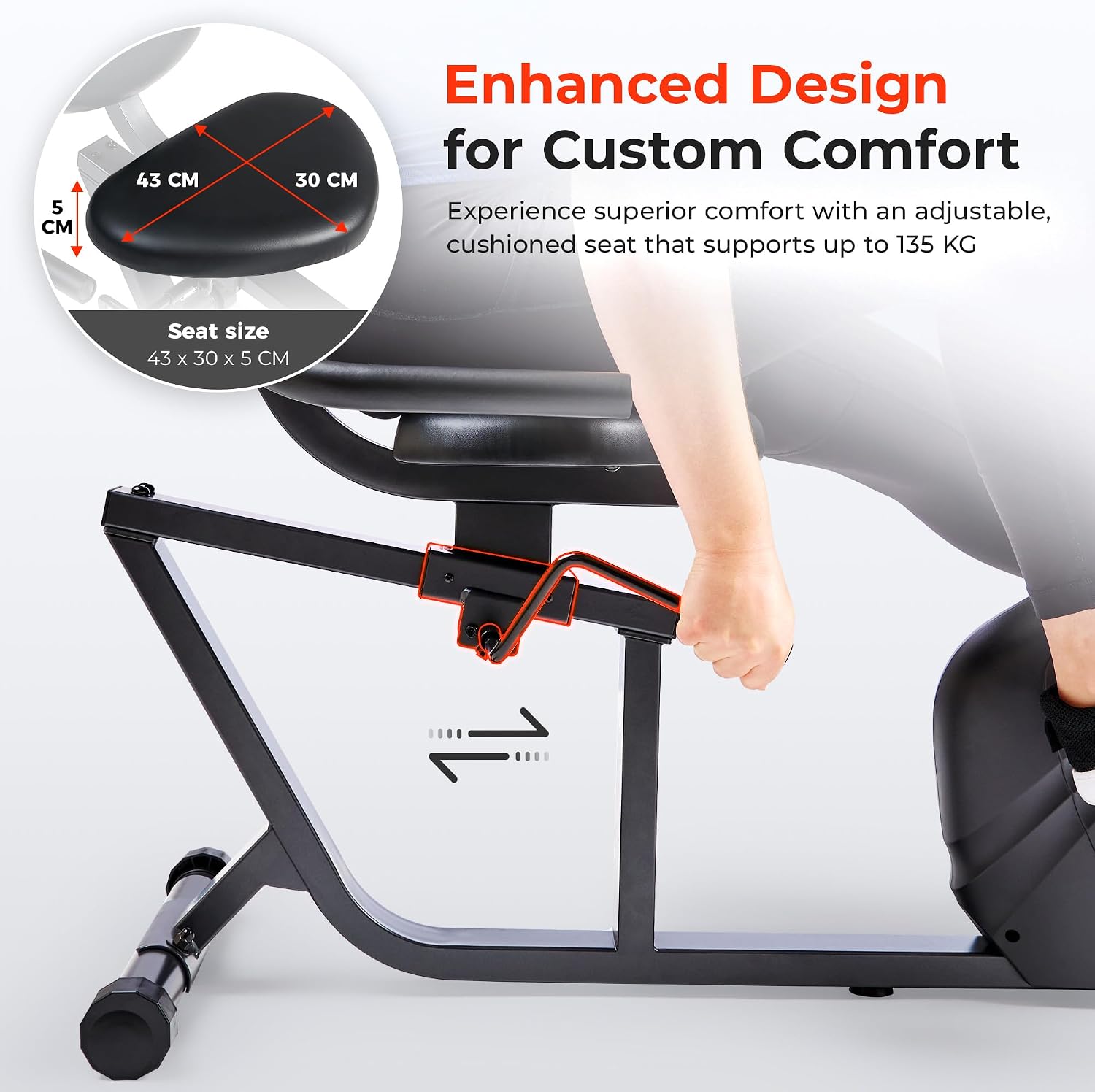 Sunny Health & Fitness Smart Recumbent Exercise Bike - Image 4