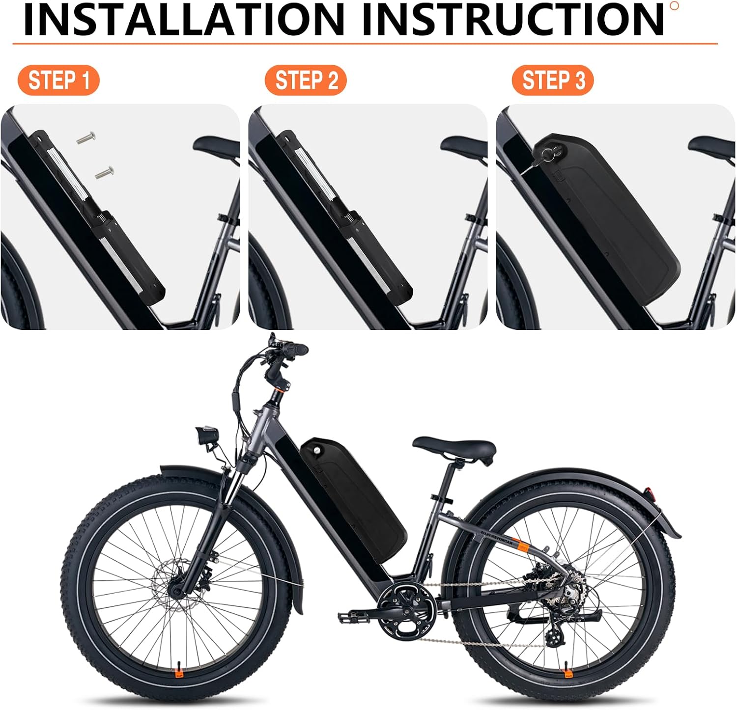 R TEAM Ebike Battery 48v 15AH with Charger, USB Port - Image 4