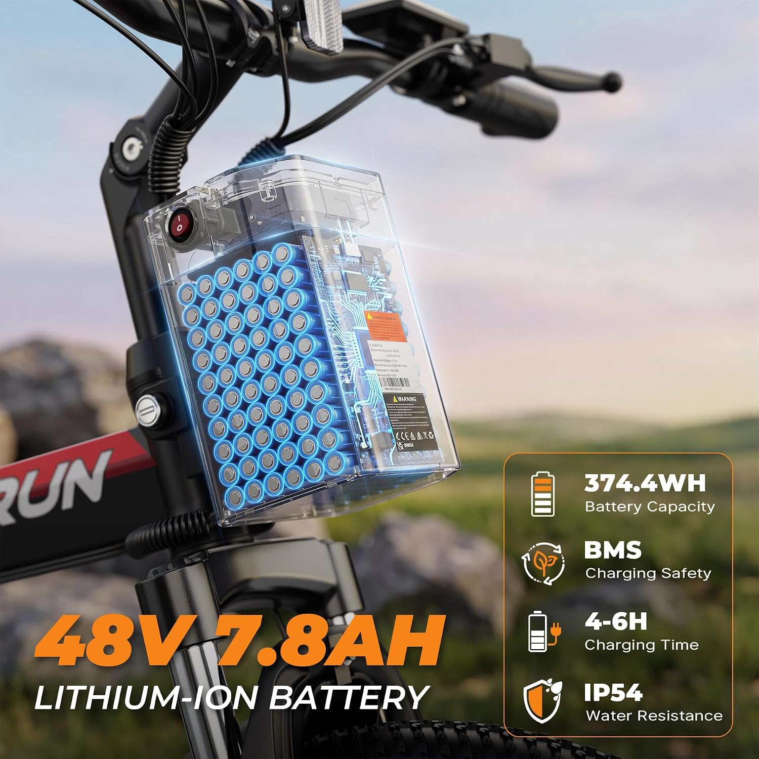 VARUN 26'' Folding Electric Bike, 48V Removable Battery - Image 3