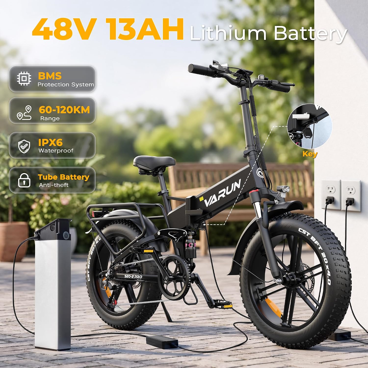 VARUN 20 × 4.0'' Fat Tire Electric Bike, 48V 13Ah - Image 4