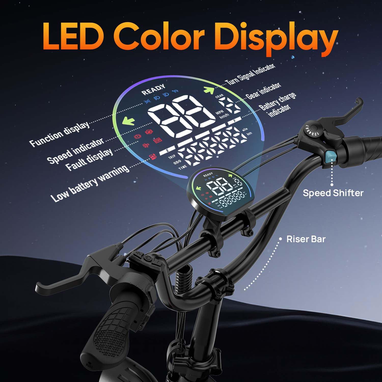 URLIFE Folding Electric Bike, 20 * 4.0 Inch Fat Tire E-Bike - Image 6