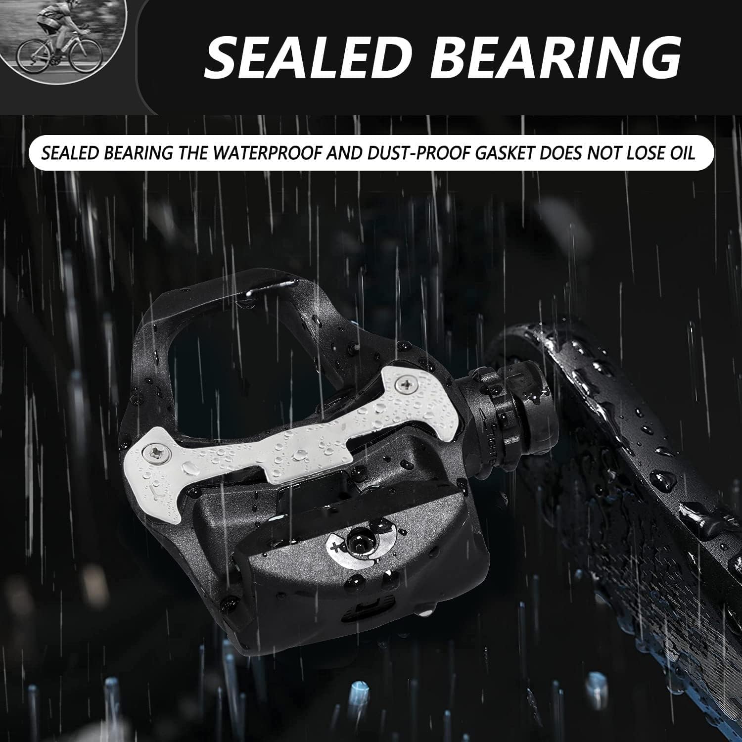 Road Bike Pedals, Clipless SPD SL System Pedals Cleats Set - Image 5