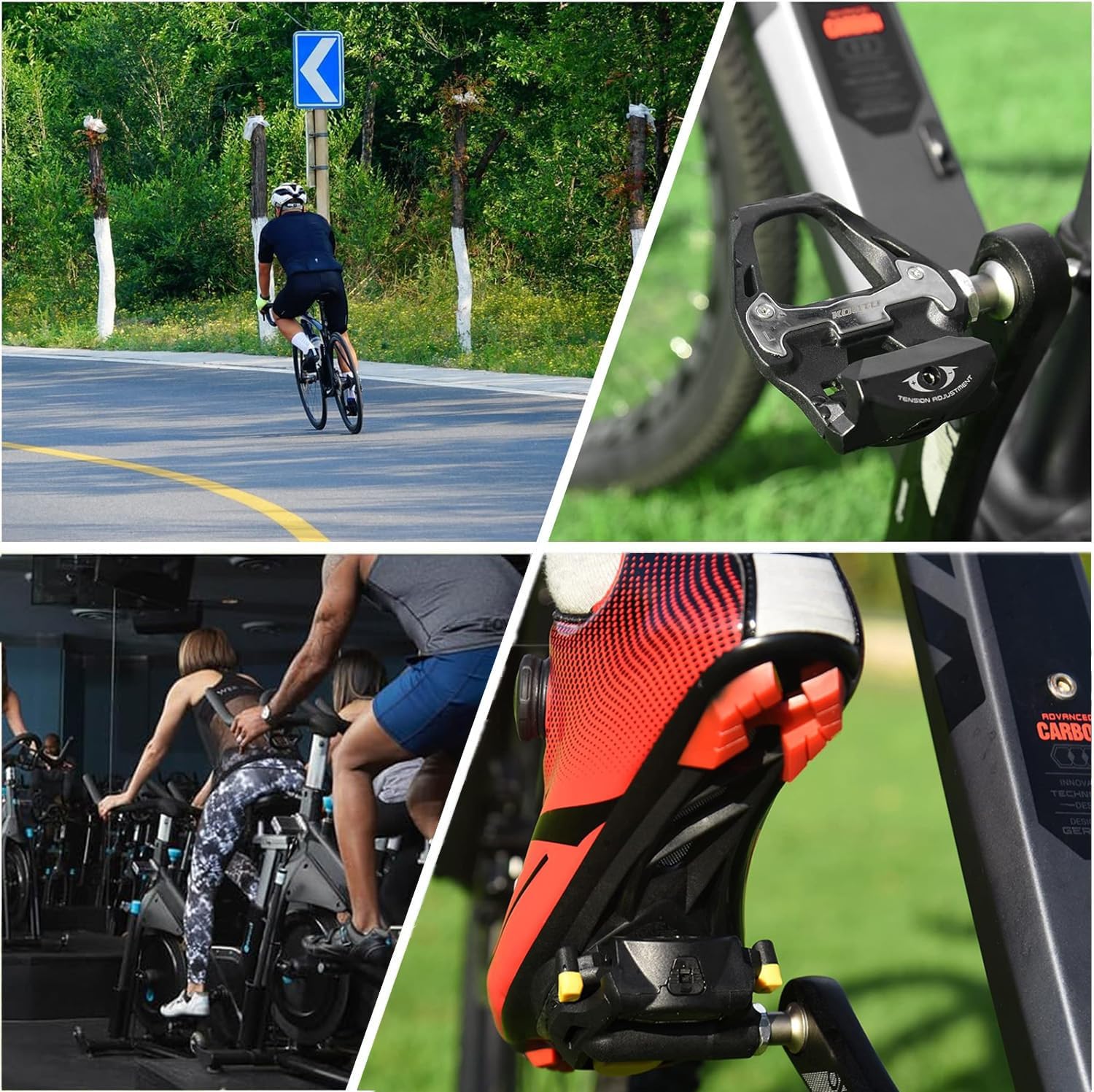 Road Bike Pedals, Clipless SPD SL System Pedals Cleats Set - Image 7