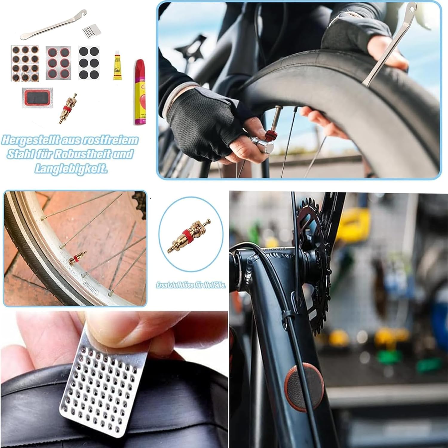 56-79 PCS Bike Tyre Puncture Repair Kit & Storage Case - Image 3