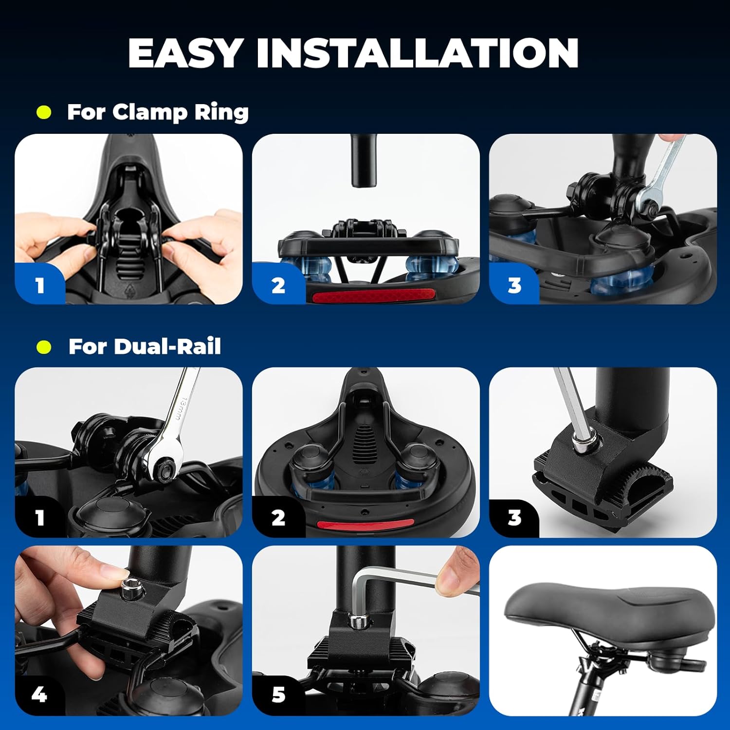 ROCKBROS Bike Seat Cushion Comfortable Soft Bicycle Saddle - Image 7