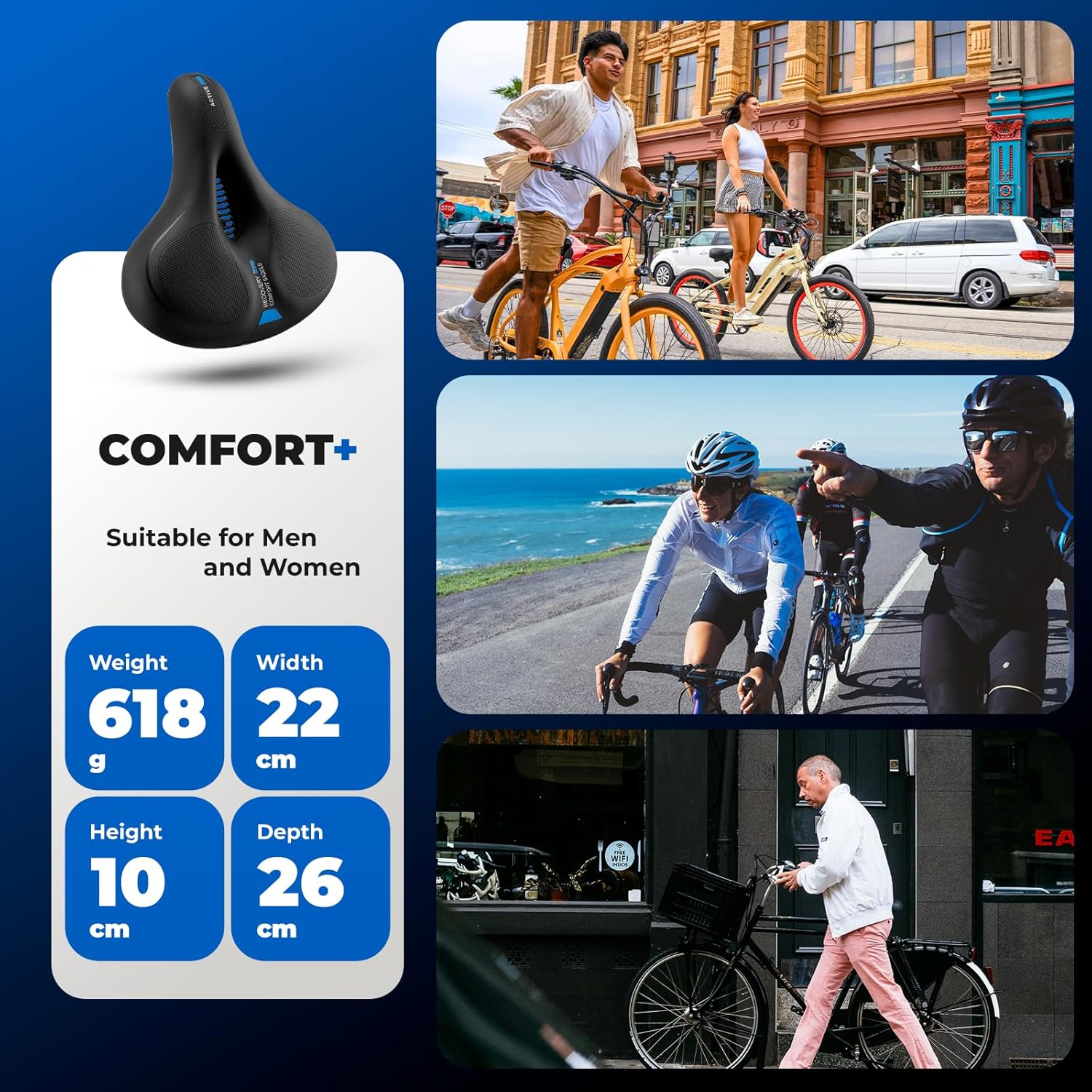 ROCKBROS Bike Seat Cushion Comfortable Soft Bicycle Saddle - Image 8