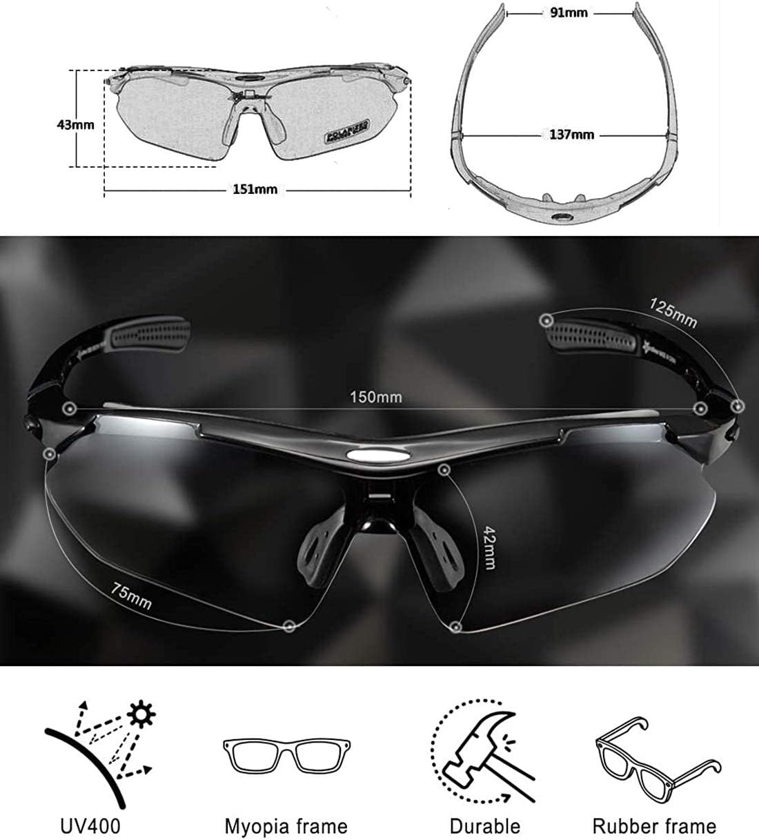 ROCKBROS Polarized Sports Cycling Glasses - Image 5