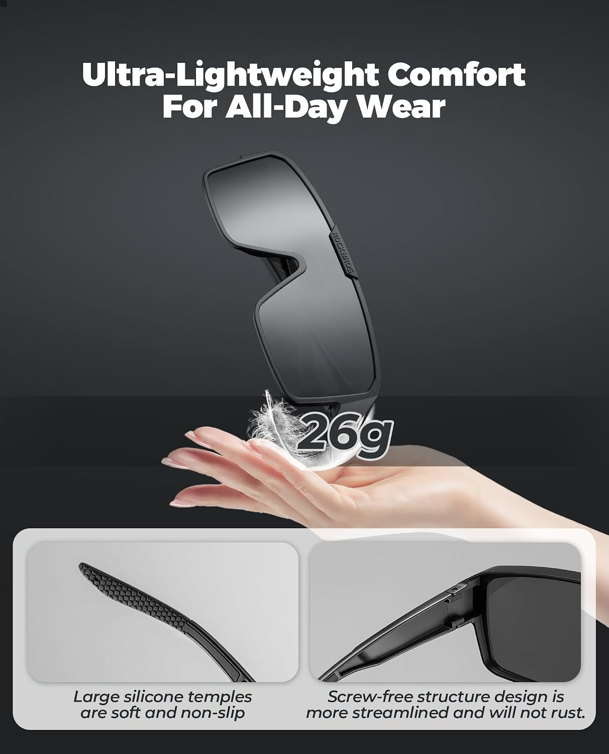 ROCKBROS Polarized Sunglasses Fit Over Glasses - Image 4