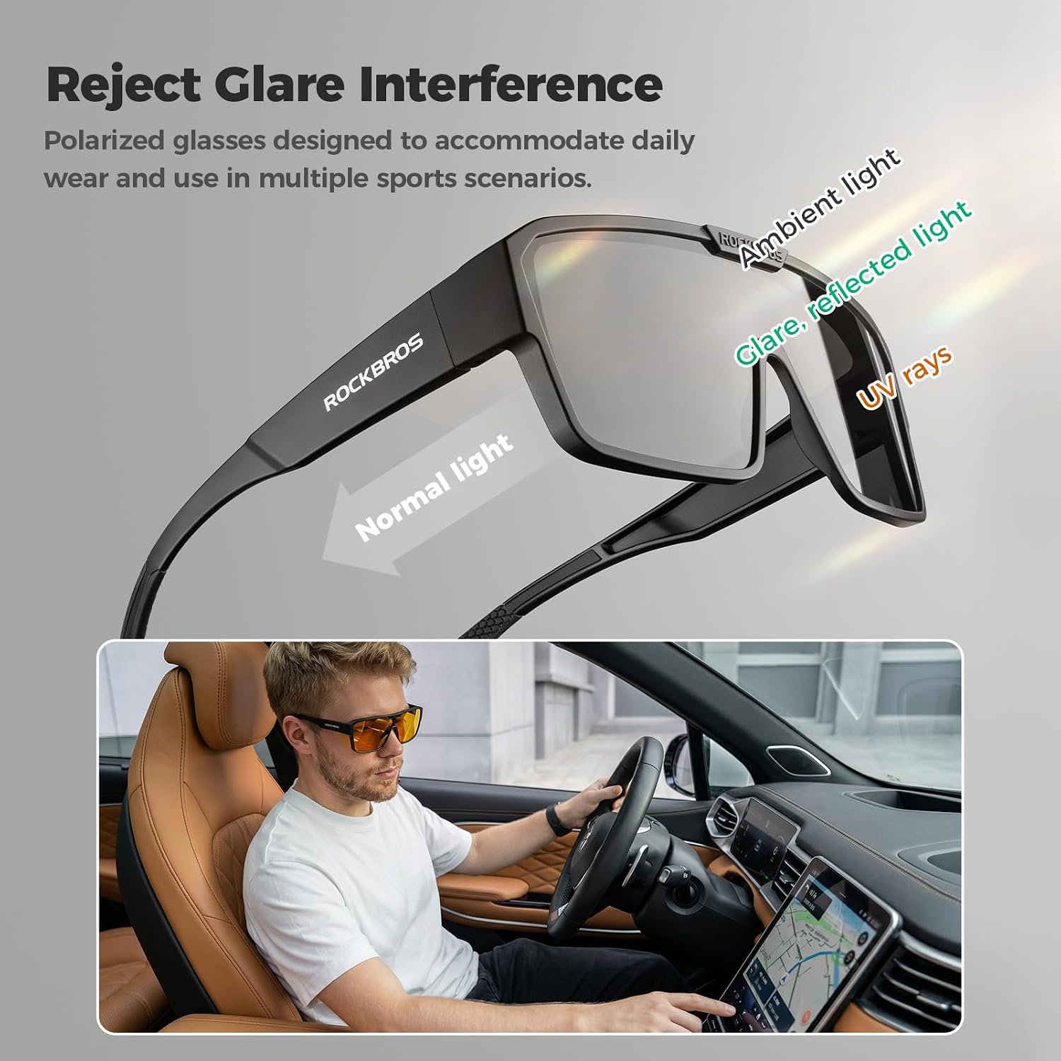 ROCKBROS Polarized Sunglasses Fit Over Glasses - Image 5