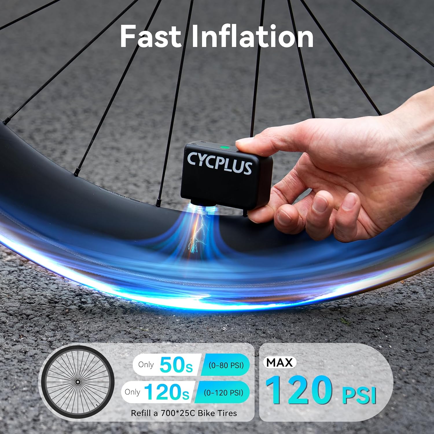 CYCPLUS Tiny Bike Pump, AS2, 87g, Magnesium Alloy Shell - Image 5