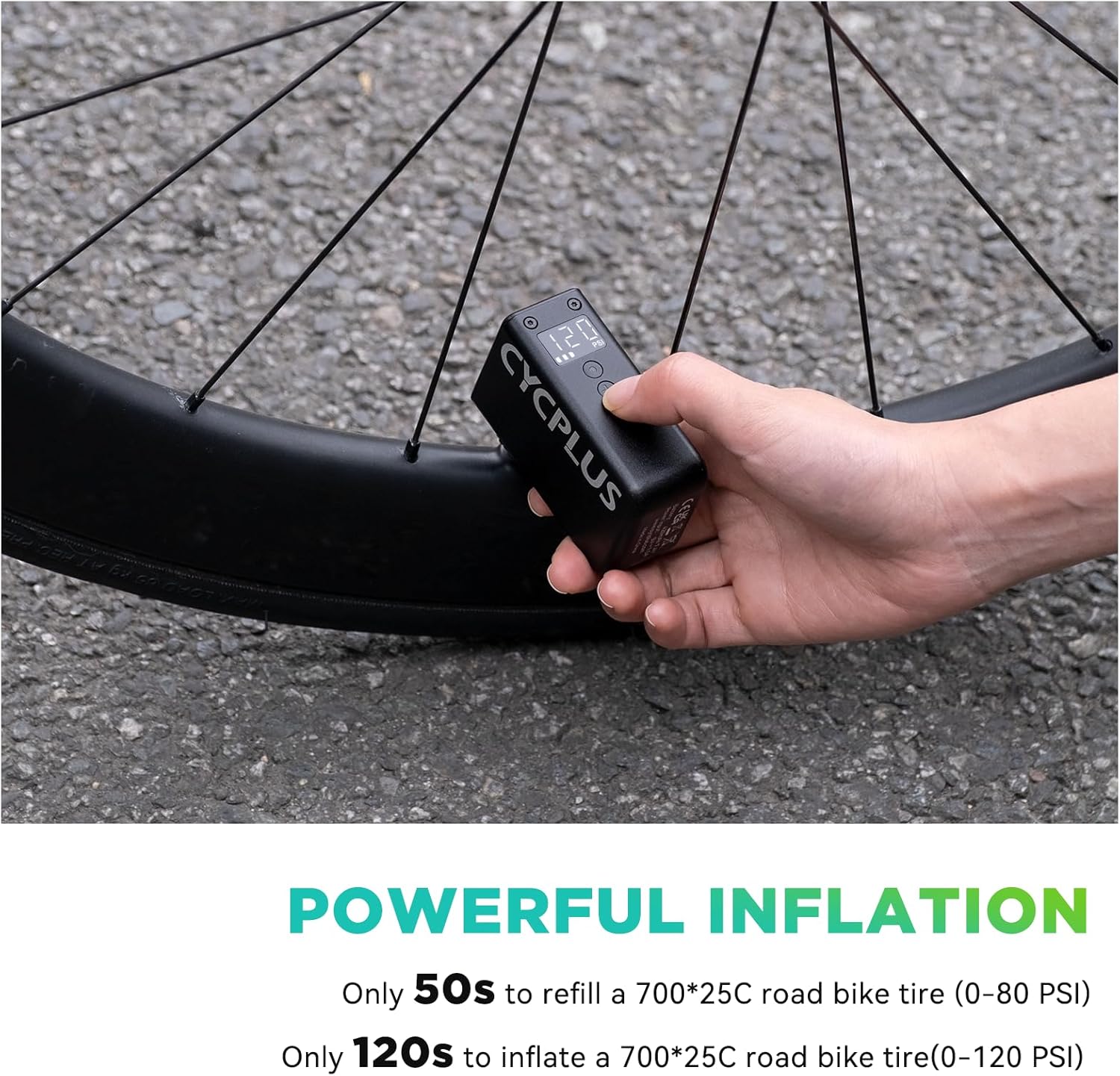CYCPLUS Tiny Electric Bike Pump AS2Pro 120g - Image 3