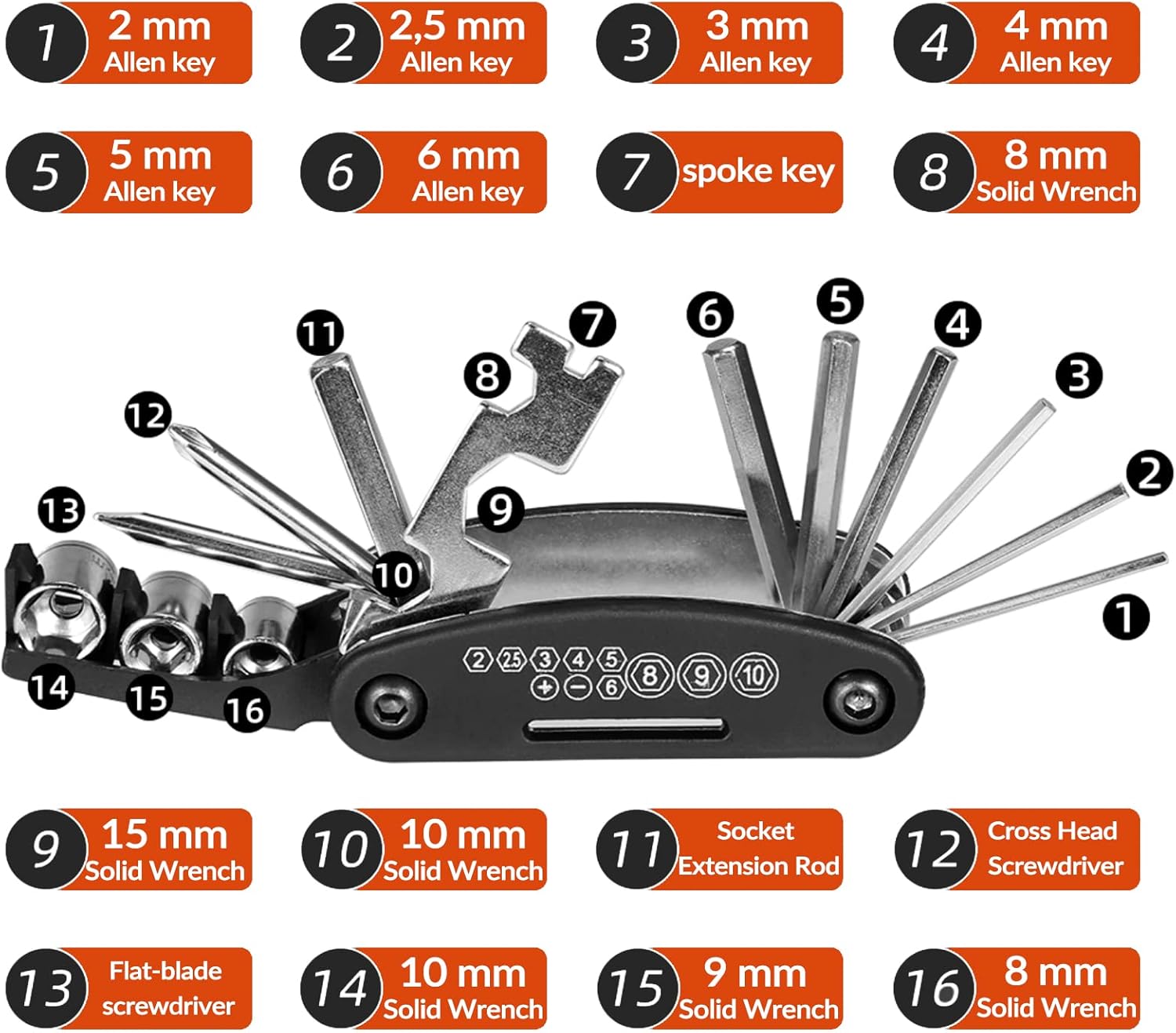 ROCKBROS Bike Ready Bundle – 16-in-1 Multi-Tool - Image 6