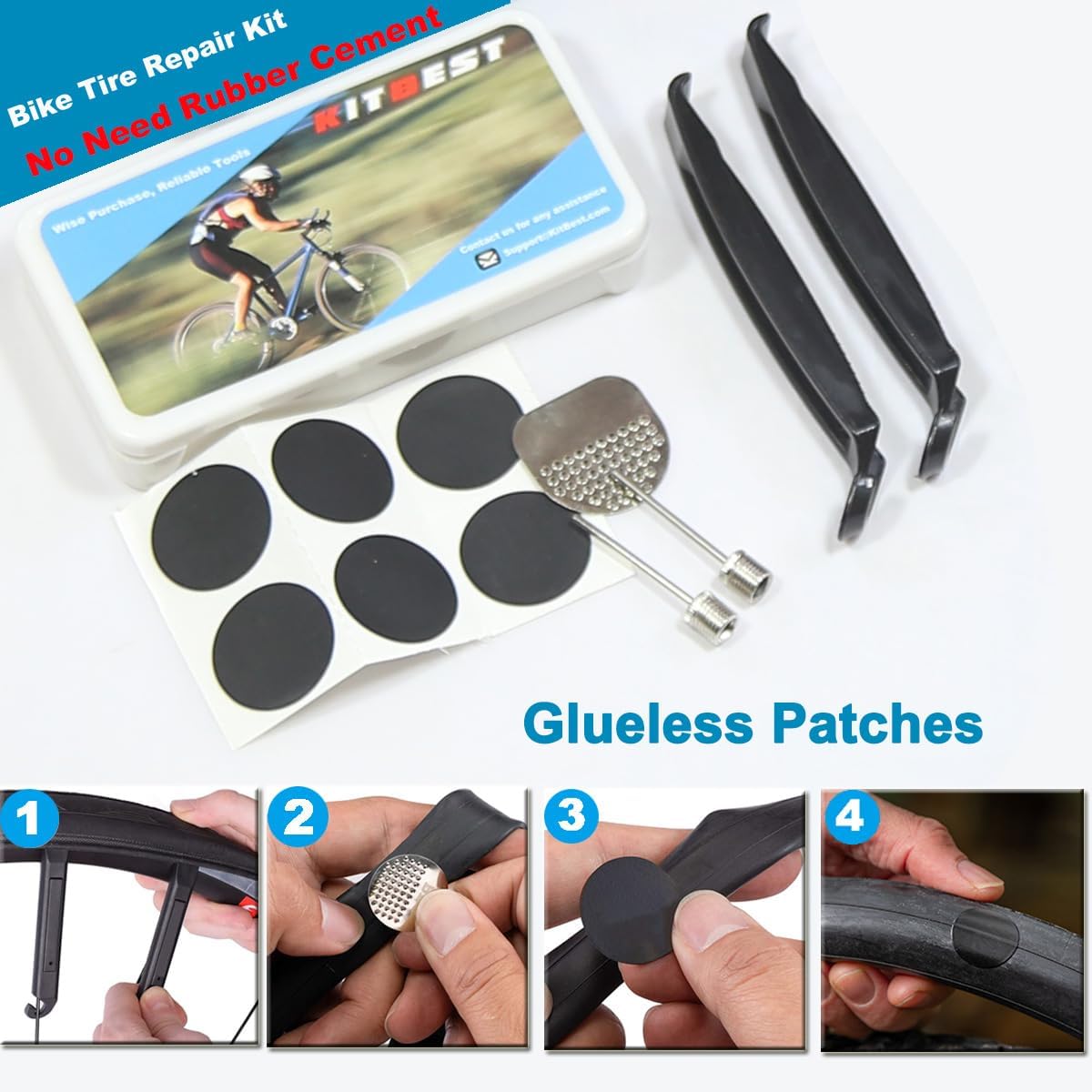 Kitbest Bike Puncture Tool Kit 6-in-1 Multi Tools - Image 5