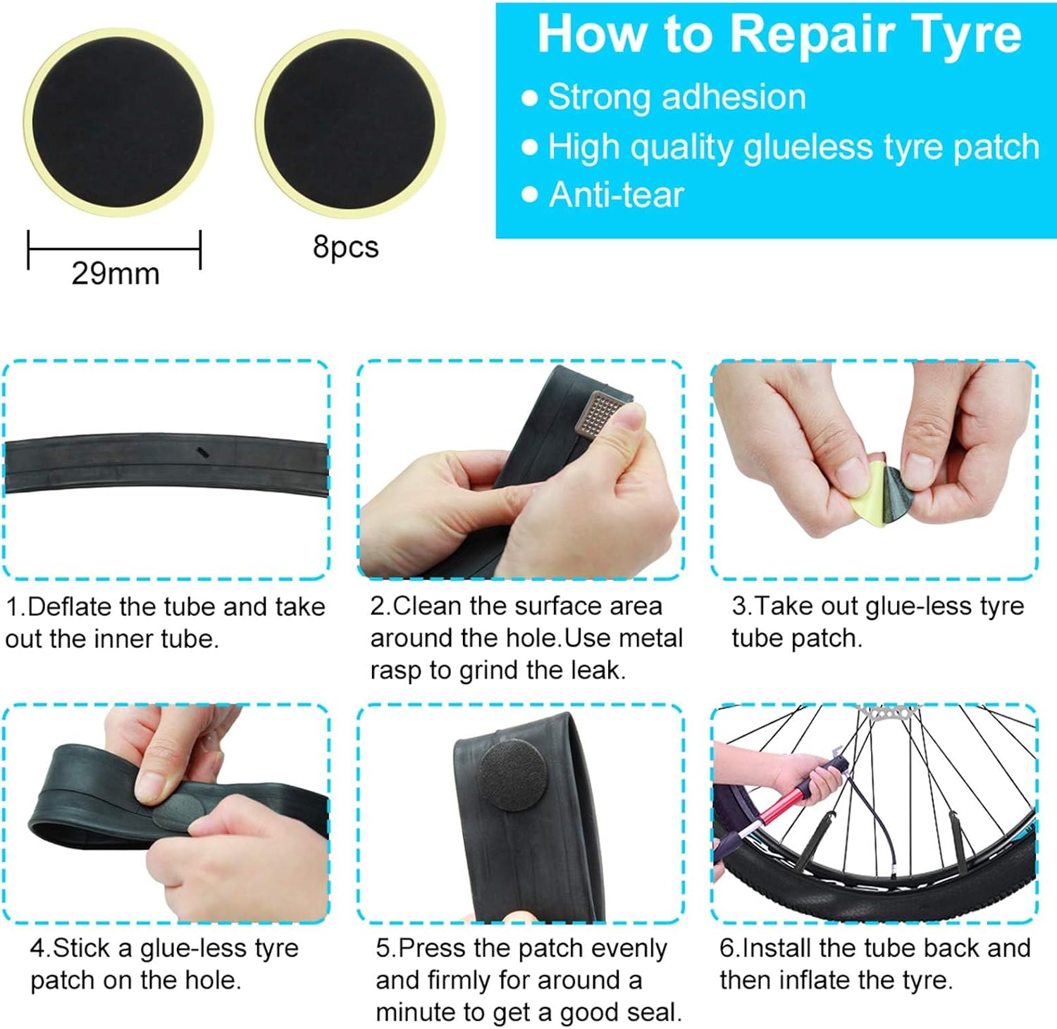 CHUMXINY Bike Repair Kit, 16-in-1 Repair Tool - Image 6