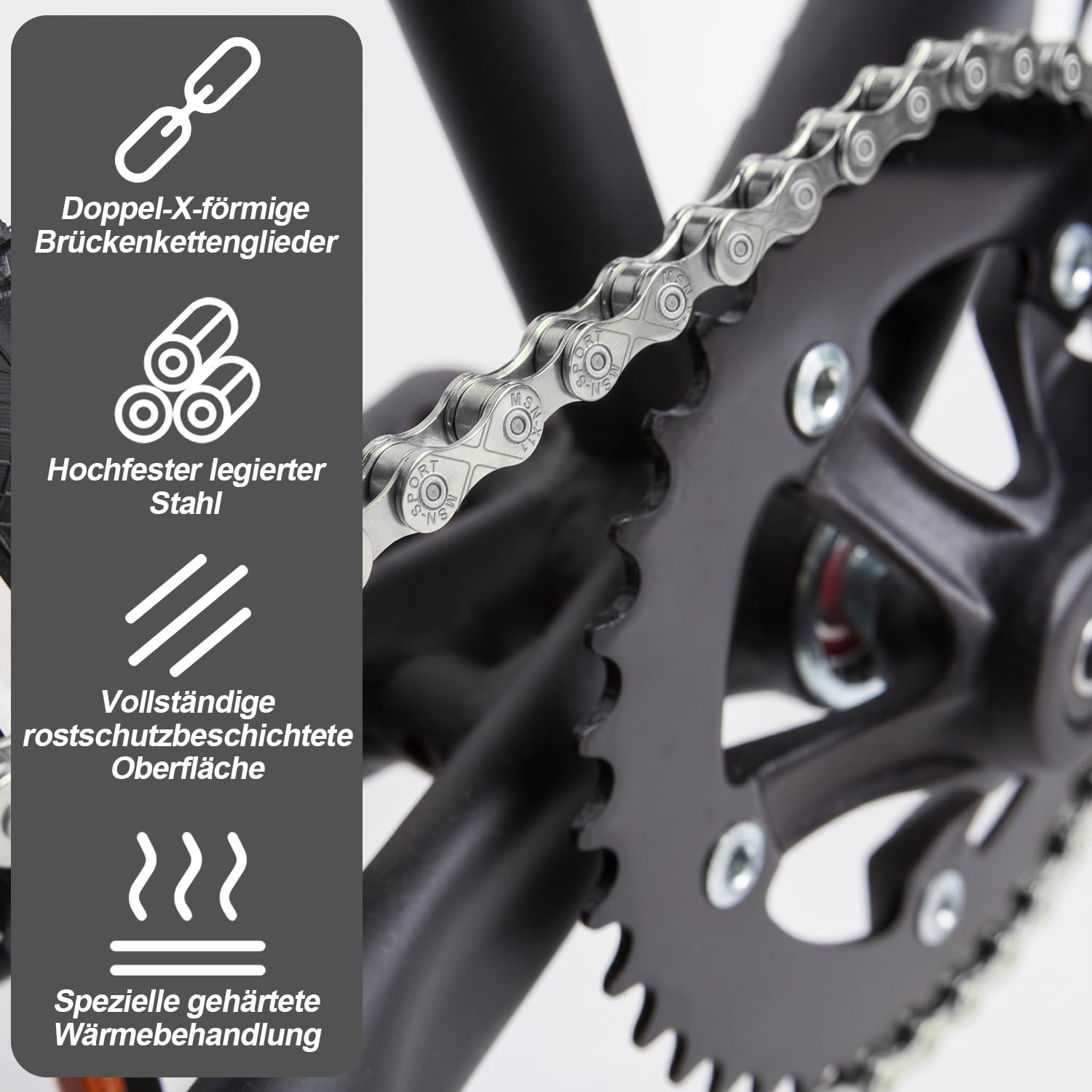 11-Speed Bike Chain, 116 Links, Compatible with 11-Speed Systems - Image 3