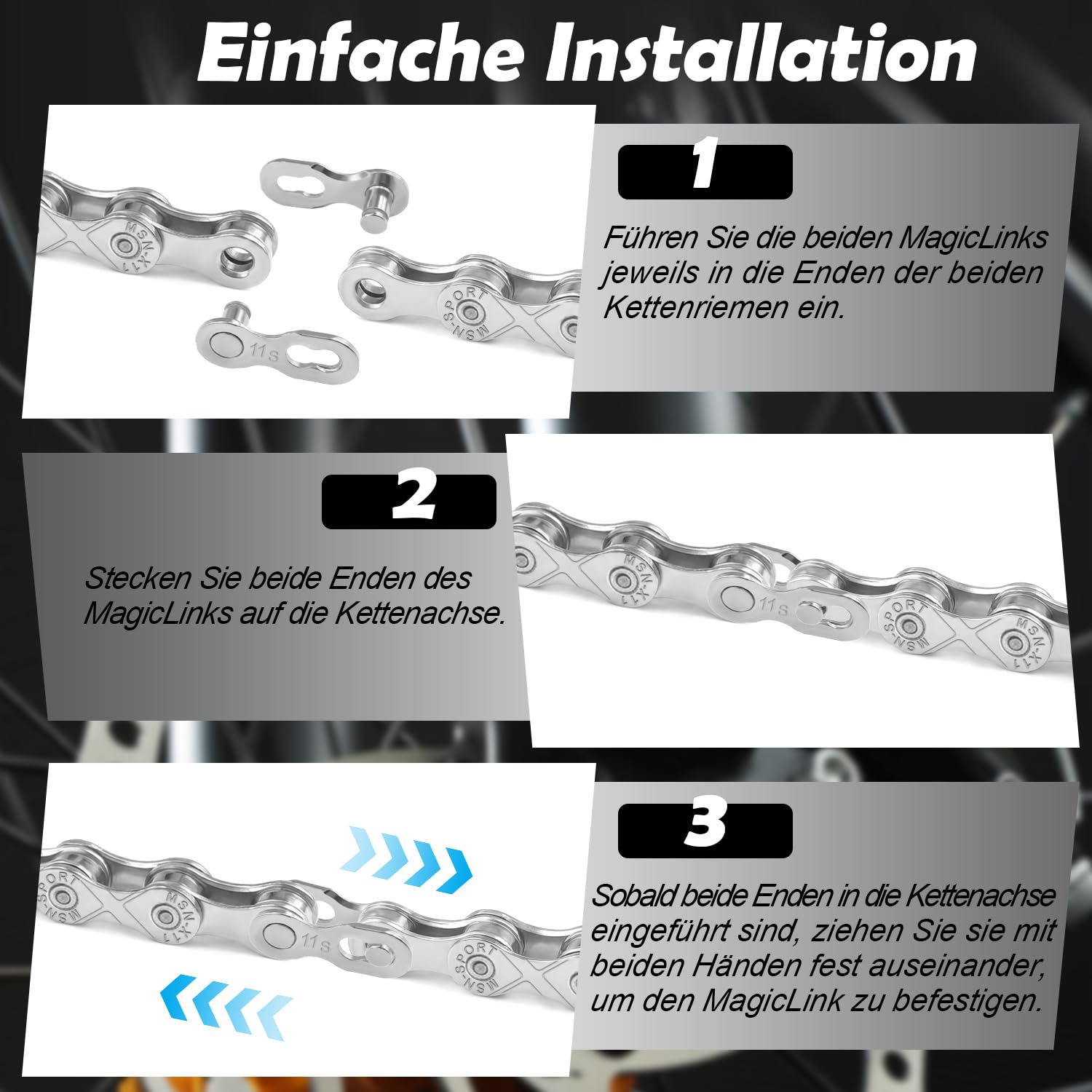 11-Speed Bike Chain, 116 Links, Compatible with 11-Speed Systems - Image 5