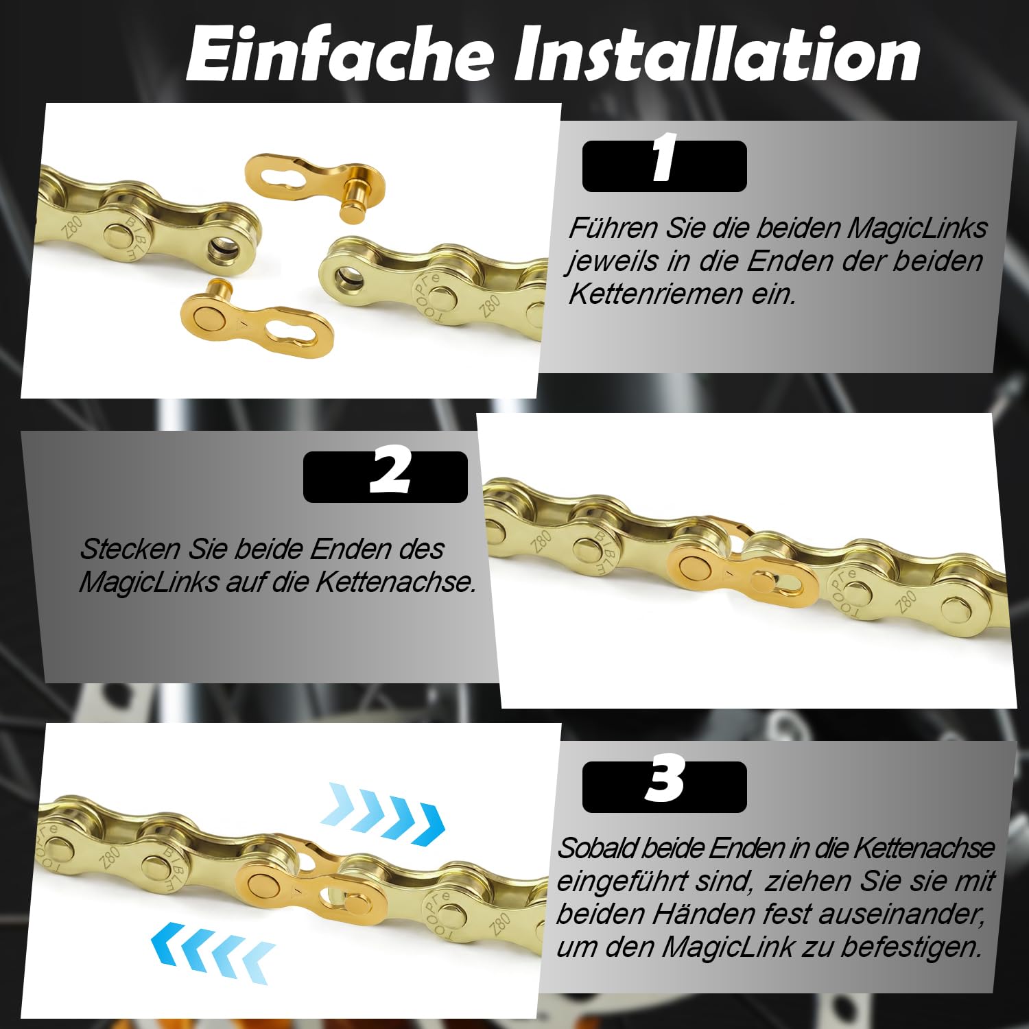 8-Speed Bike Chain, 116 Links, Compatible with 8-Speed Systems - Image 5