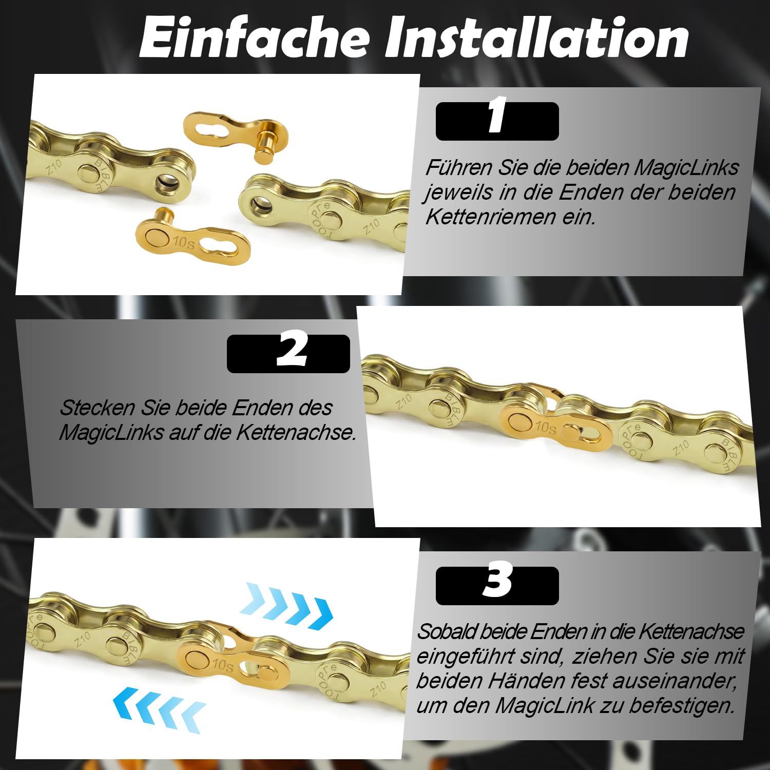 10-Speed Bike Chain, 116 Links, Compatible with 10-Speed Systems - Image 5