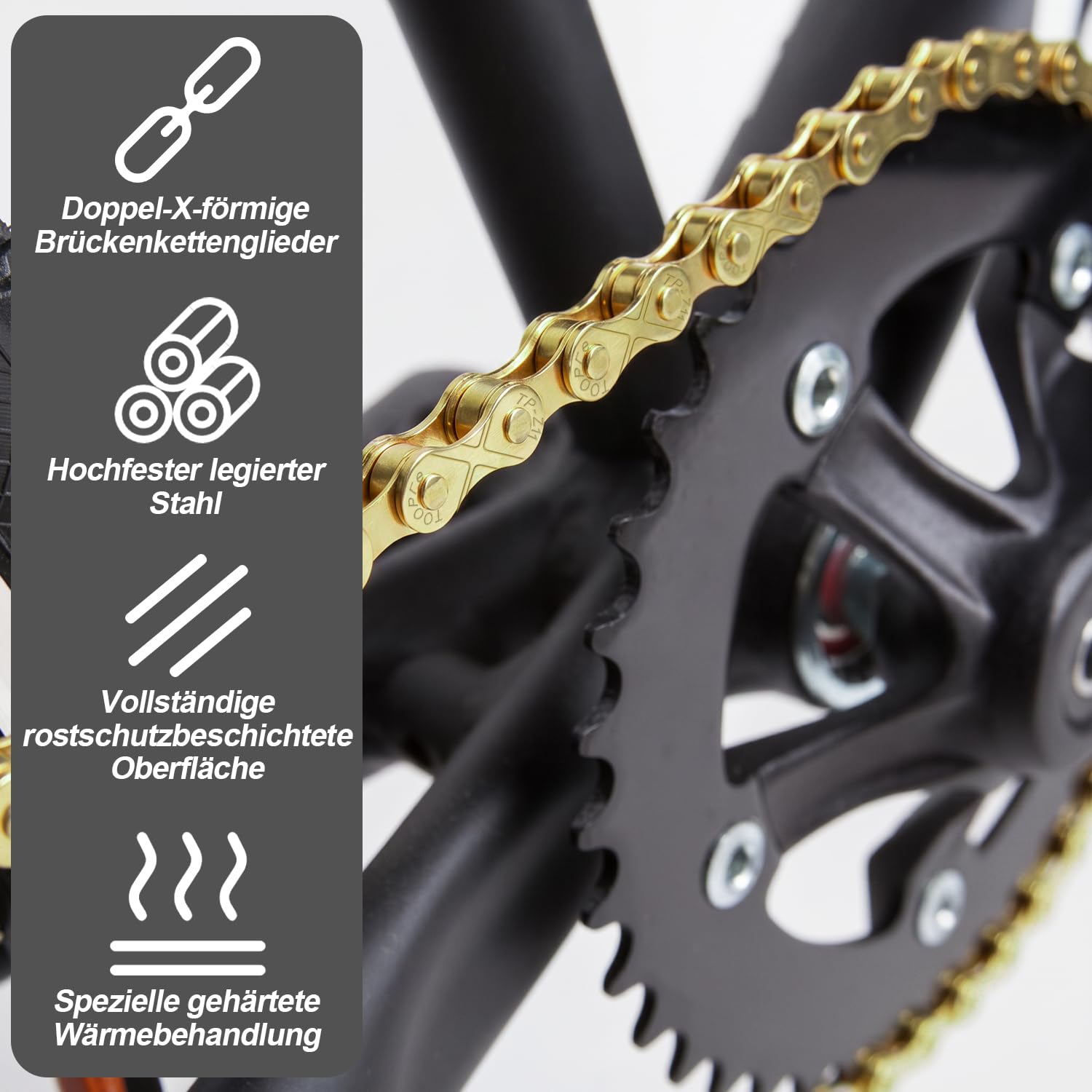 11-Speed Bike Chain, 116 Links, Compatible with 11-Speed Systems - Image 3