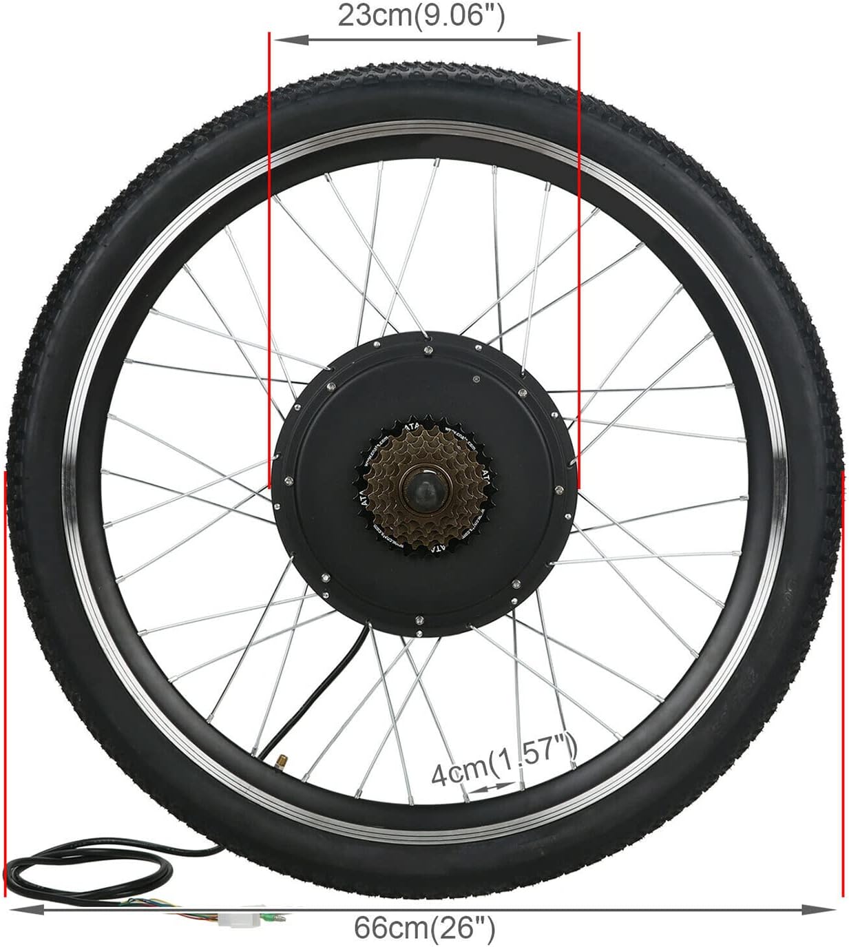 48V 26" Electric Bike Conversion Kit, Rear Wheel Motor - Image 2