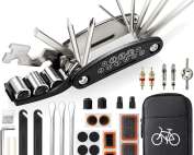 All-in-One Bike Tool Kit & Puncture Repair Kit | Bike Repair Kit with 3 Tyre Levers | for Road, Mountain Bike & BMX | Essential Bike Accessories for Men & Women