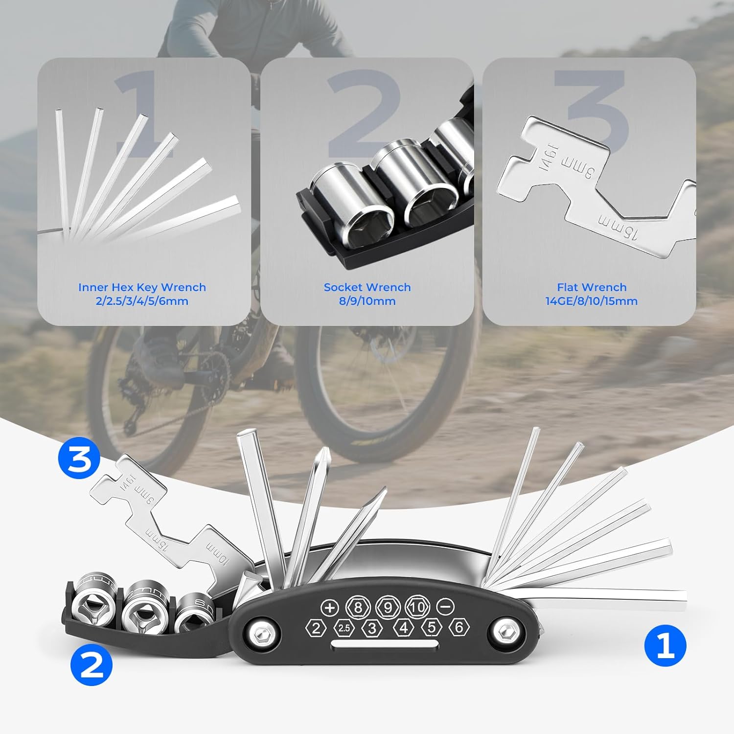 All-in-One Bike Tool Kit & Puncture Repair Kit - Image 2