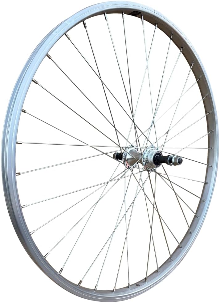 Baldys Screw On Freewheel 26" Silver Alloy Rear Mountain Bike Sealed Bearing Wheel