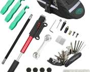 CHUMXINY Bike Repair Kit, 16-in-1 Bike Repair Tool, 120Psi Mini Bicycle Pump, Tire Patch Kit for Mountain and Road Bikes