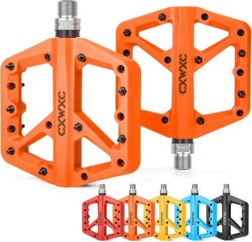 CXWXC Mountain Bike Pedals - Lightweight Nylon Fiber Bicycle Pedals - Platform Pedals for BMX Mountain Bike 9/16