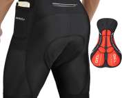Cycling Shorts Mens, 3D Gel Padded MTB Bike Shorts with Pockets, Anti-Slip Leg Grips Breathable & Adsorbent Outdoor Bicycle Pants